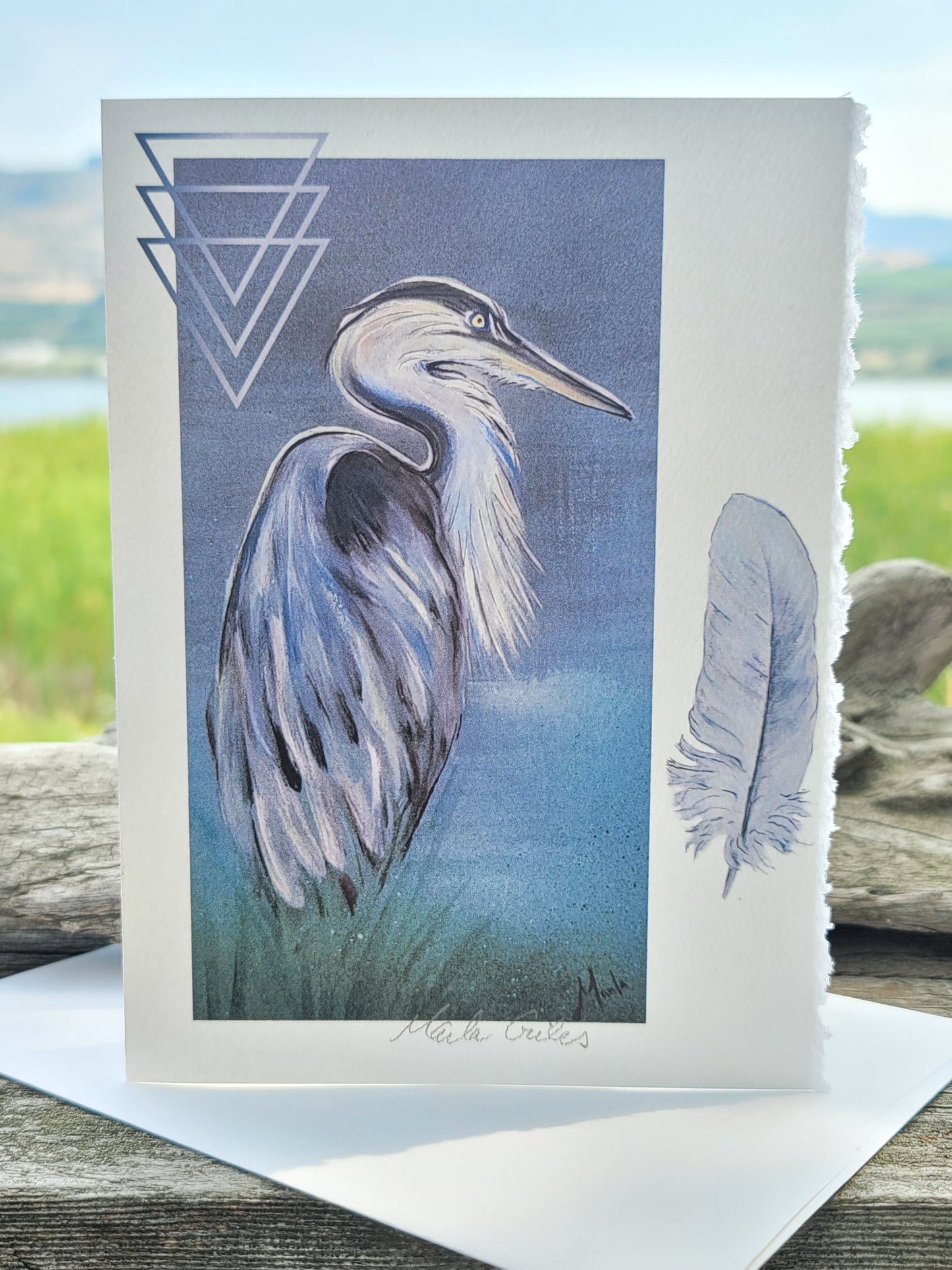 Art card - Great Blue Heron *free shipping in Canada