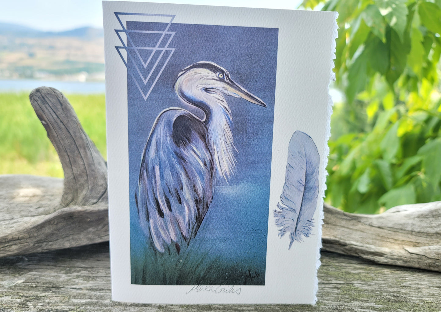 Art card - Great Blue Heron *free shipping in Canada