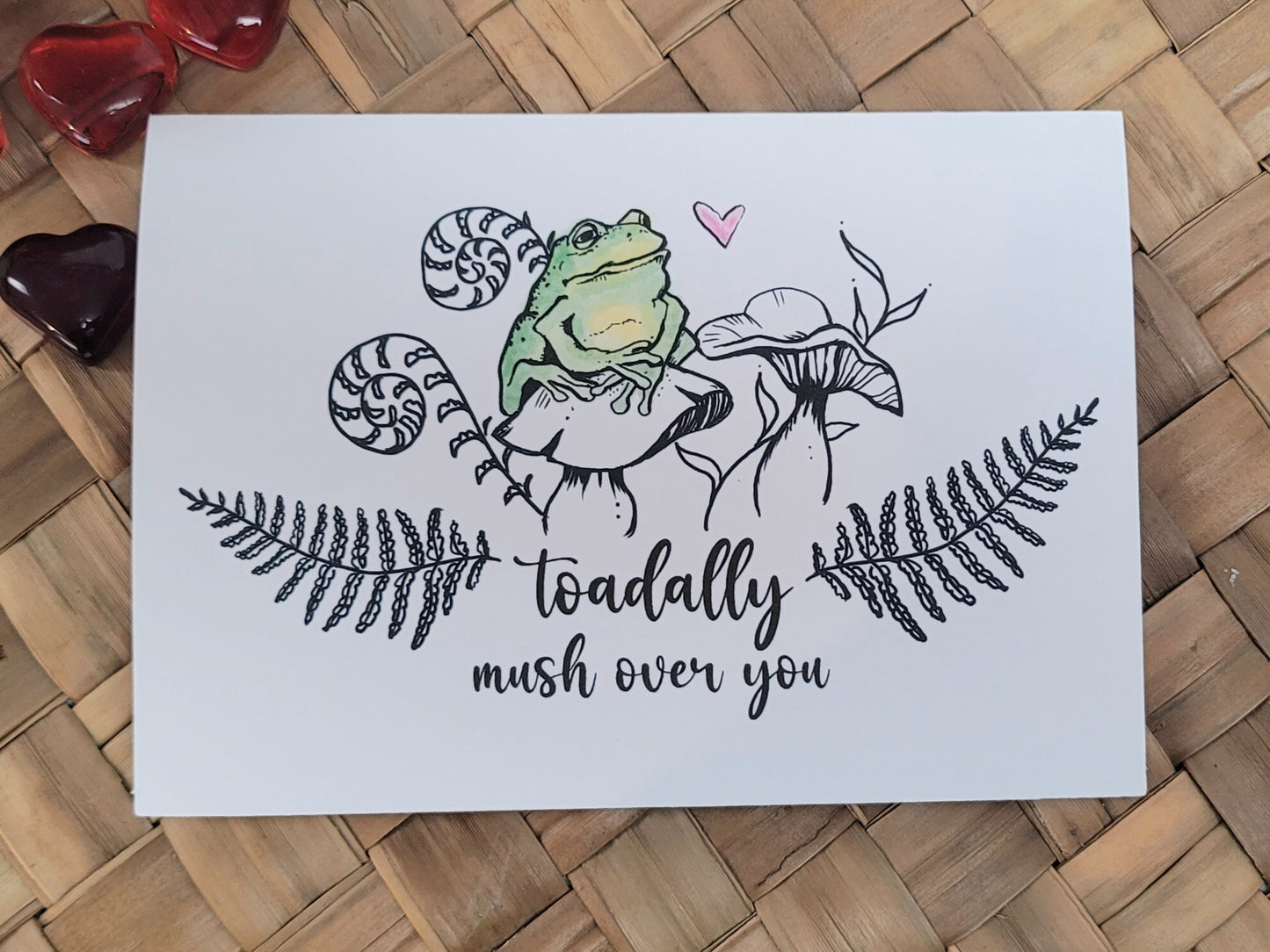 card - toad "toadally mush over you"  *free shipping