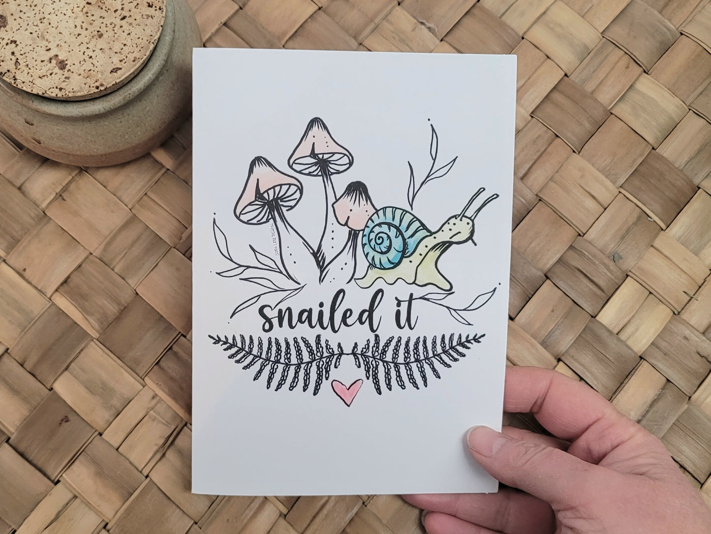 card - snail "snailed it"  *free shipping