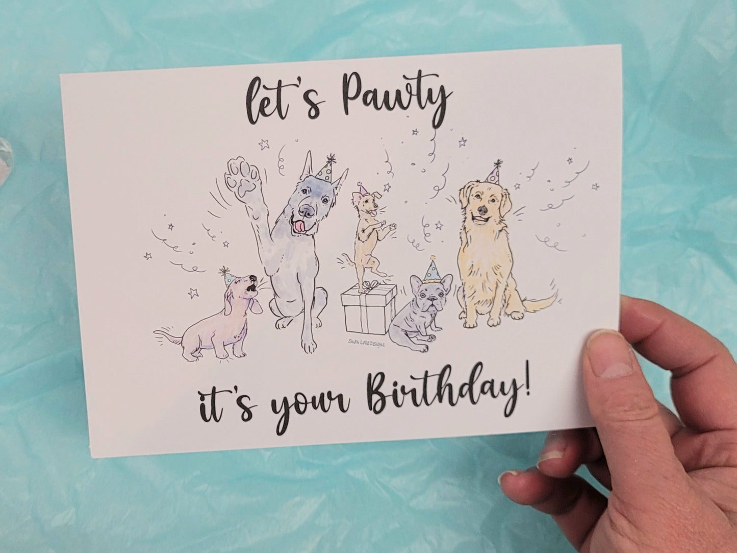 card - cute dog birthday card  *free shipping