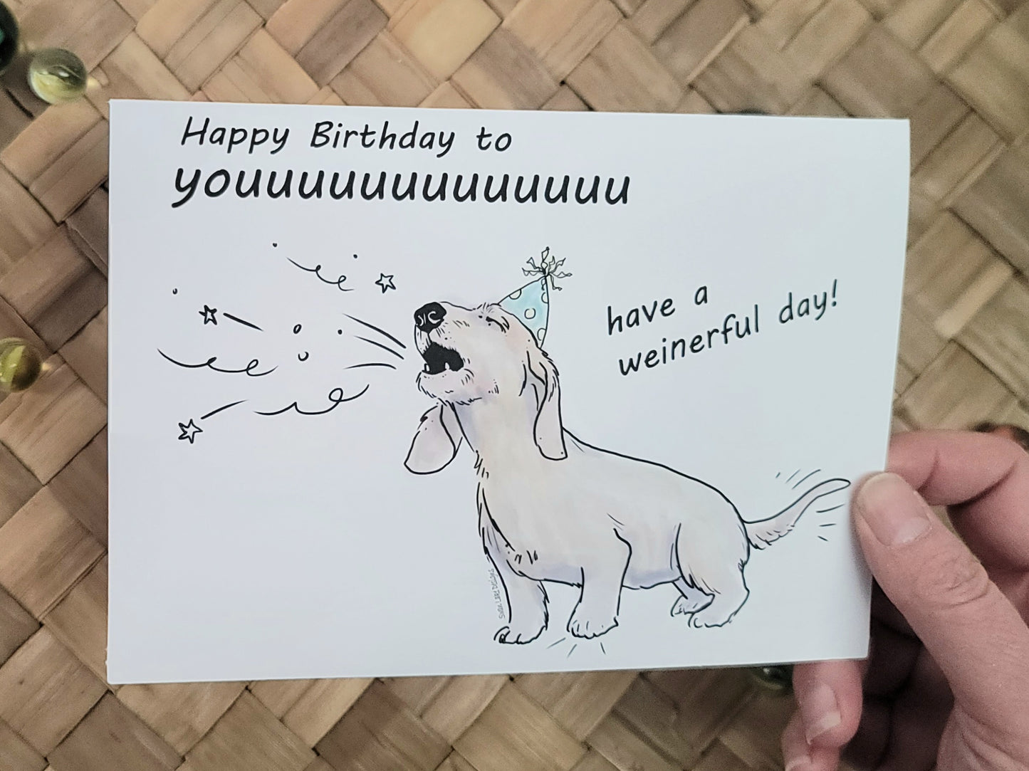 card - cute dog birthday card  *free shipping