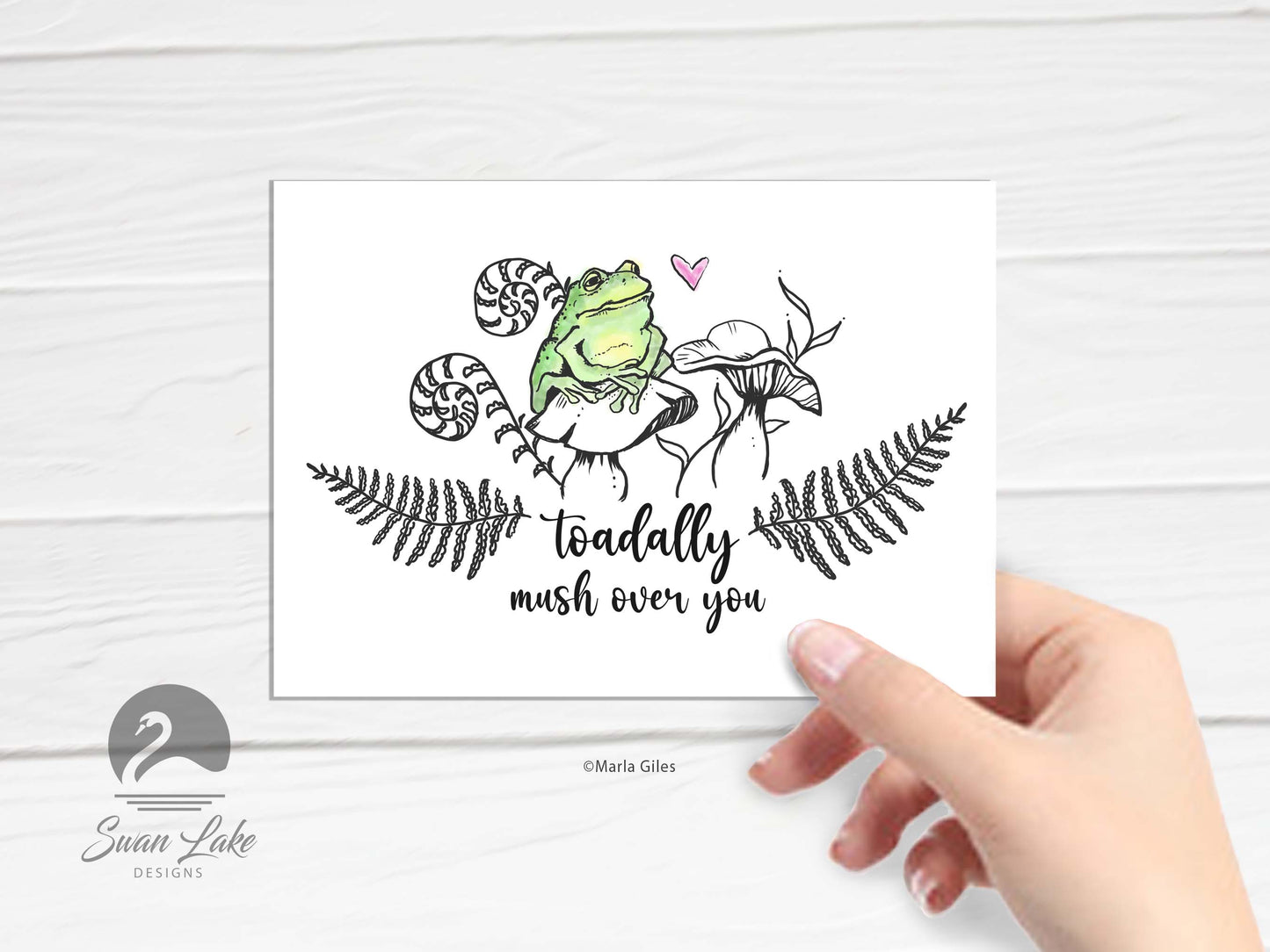 card - toad "toadally mush over you"  *free shipping