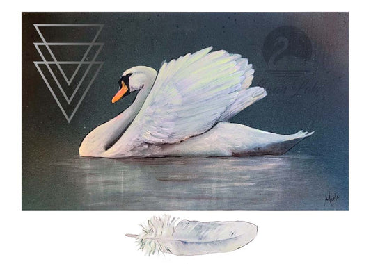 Art card - Swan *free shipping in Canada